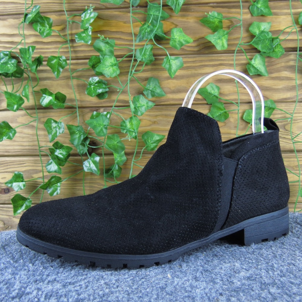 Dr. Scholl's Rhythm Black Fabric Perforated Ankle Booties Comfort Casual 8‎ Med